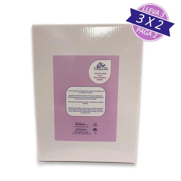 SUPER AHORRO 3 X 2: Leche de Masaje Kinefis Fluid 5 Litros. Ideal para masajes prolongados